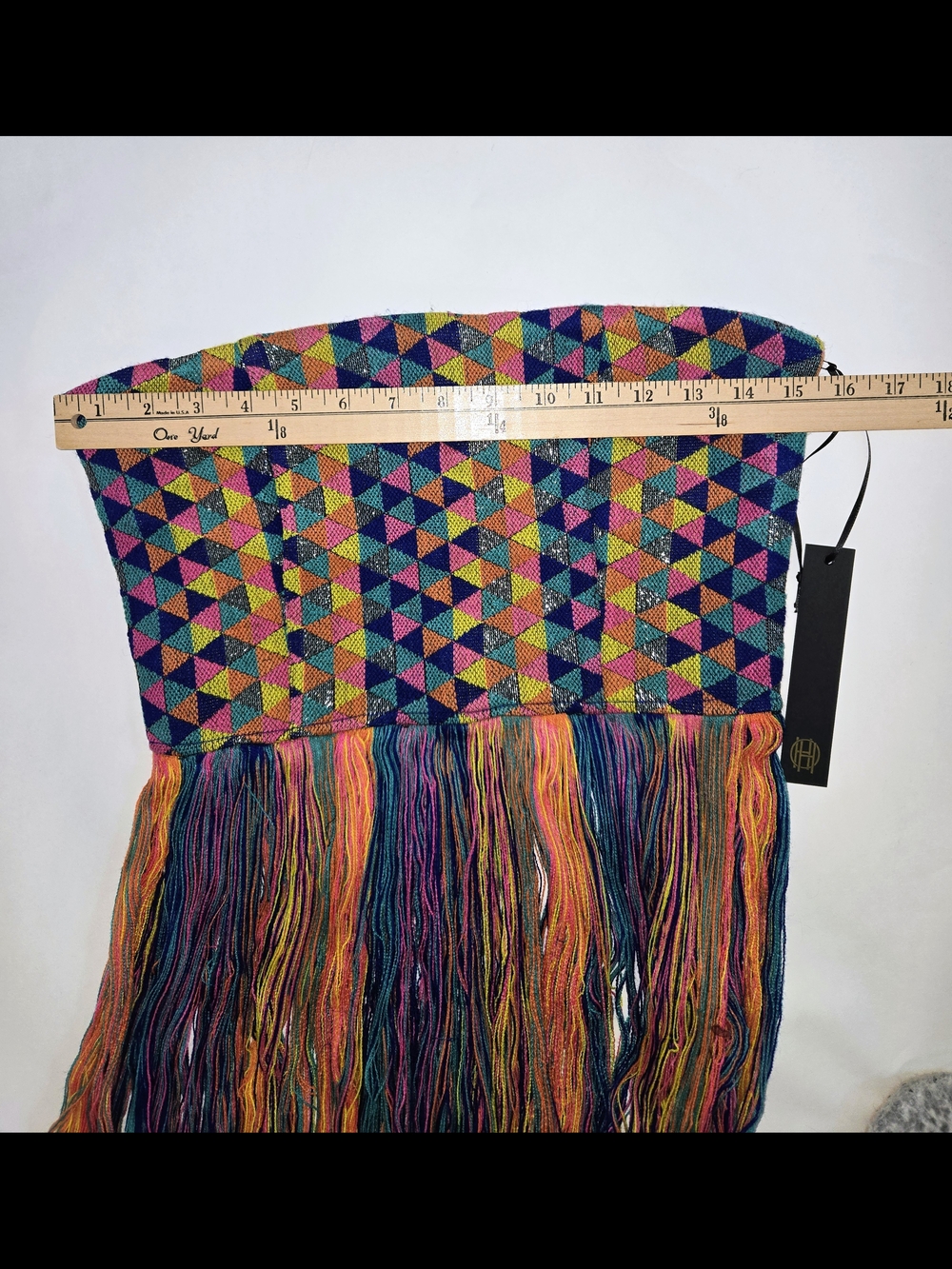 NWT House of Harlow 1960 Colorful Strapless Fringe Boho Beachy Top Womens Size S - Picture 6 of 12